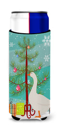 Embden Goose Christmas Slim Can Hugger , Insulated Foam Hugger for 12 oz Slim Cans, Beer Bottles & Water Bottles, Printed in USA