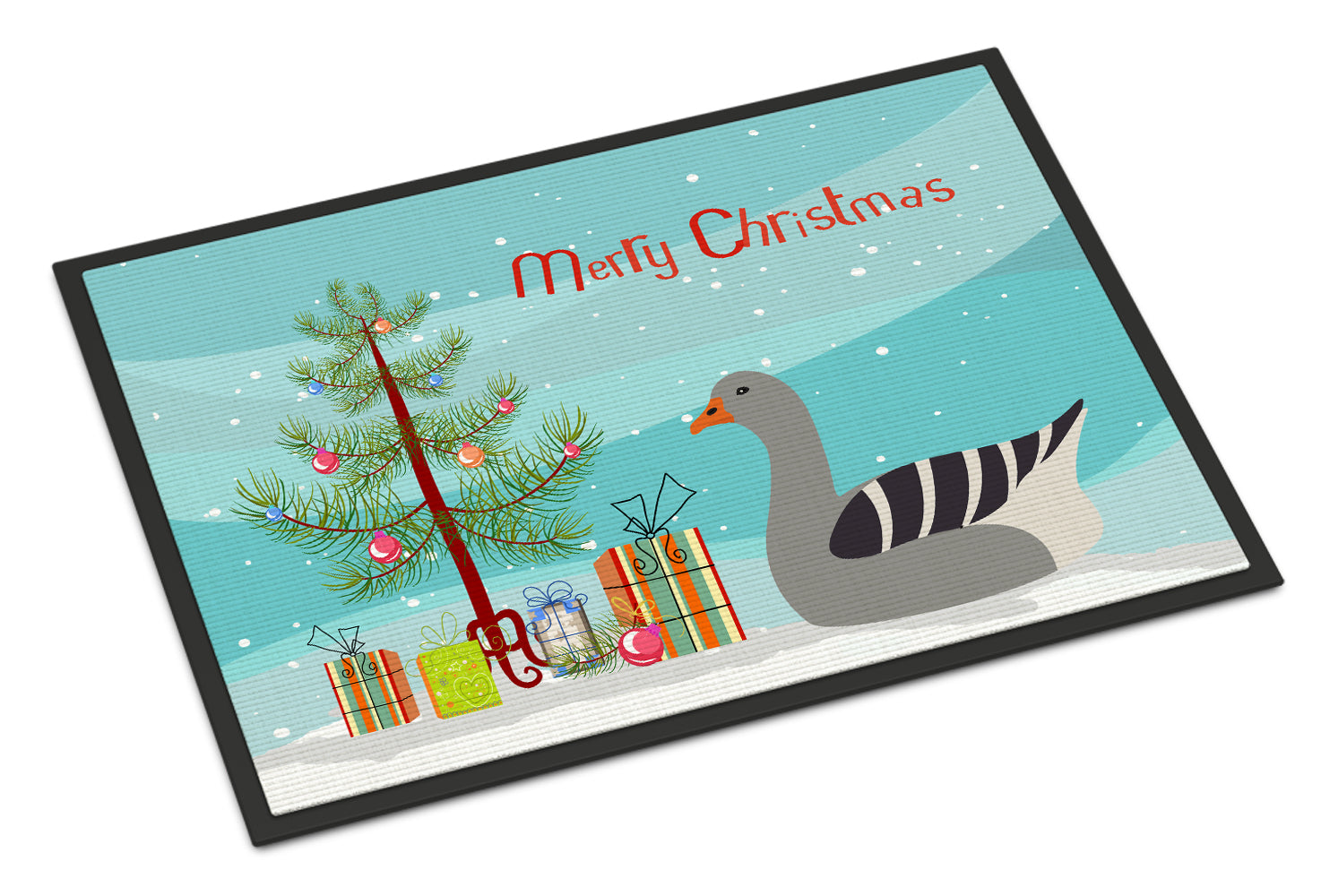 Pilgrim Goose Christmas Doormat Indoor Outdoor 18H X 27W Front Door Mat Rugs for Entryway, Non Slip Washable