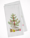 Steinbacher Goose Christmas Kitchen Towel Set of 2 White Dish Towels Decorative Bathroom Hand towel for Hand, Face, Hair, Yoga, Tea, Dishcloth, 19 X 28", White