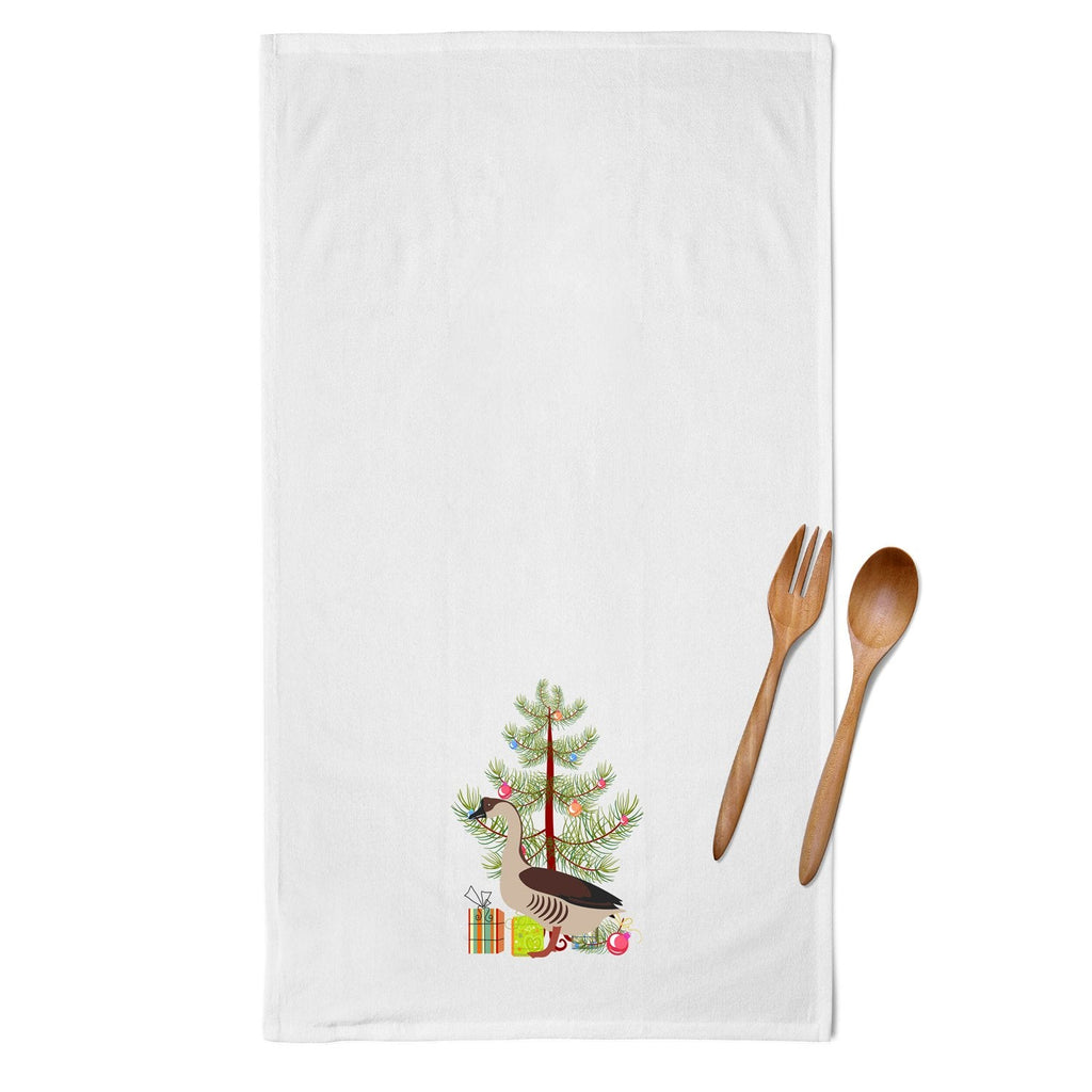 Chinese Goose Christmas Kitchen Towel Set of 2 White Dish Towels Decorative Bathroom Hand towel for Hand, Face, Hair, Yoga, Tea, Dishcloth, 19 X 28", White