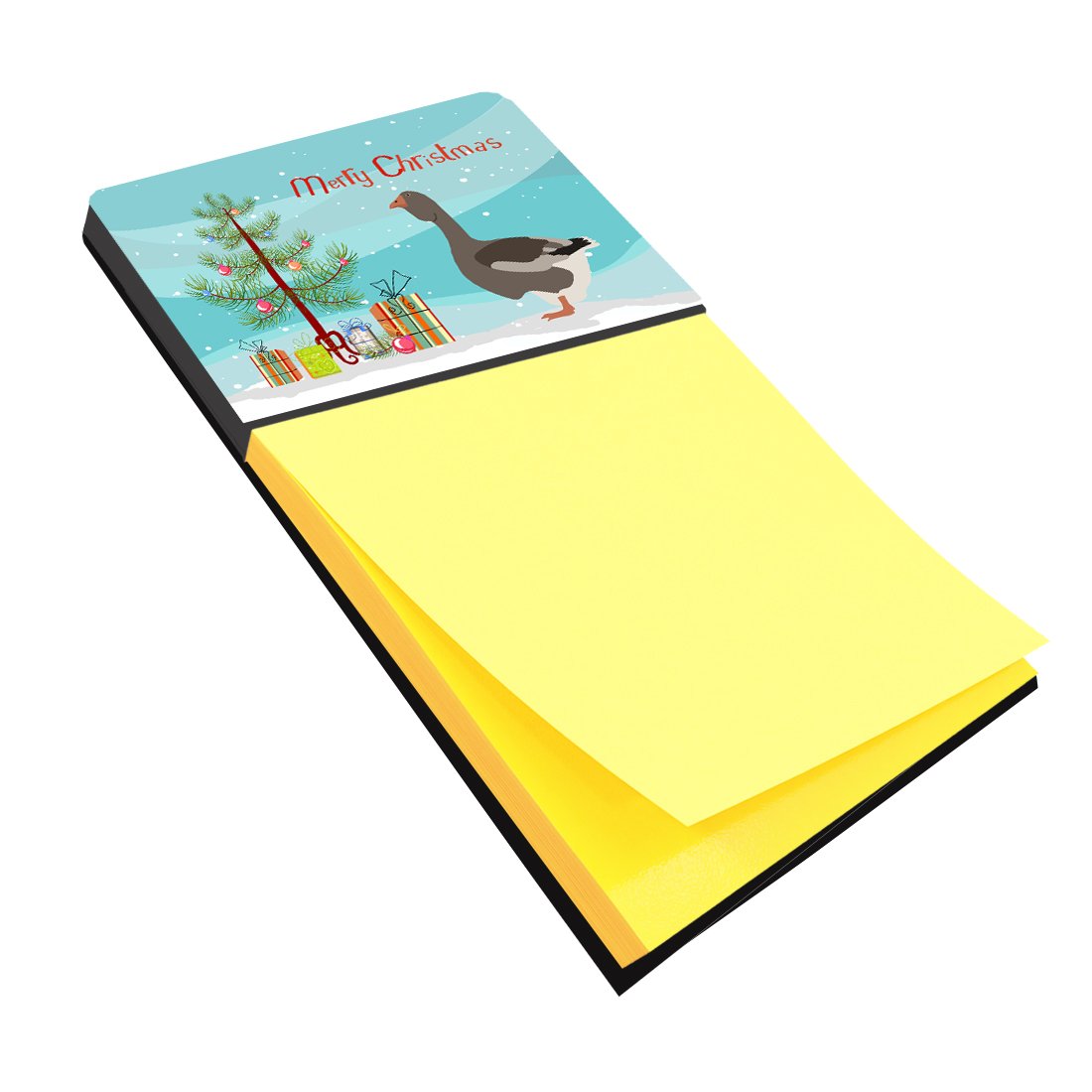 Toulouse Goose Christmas Watercolor Sticky Note Holder Refillable Dispenser Desk Accessory 3x3 Pad Gift