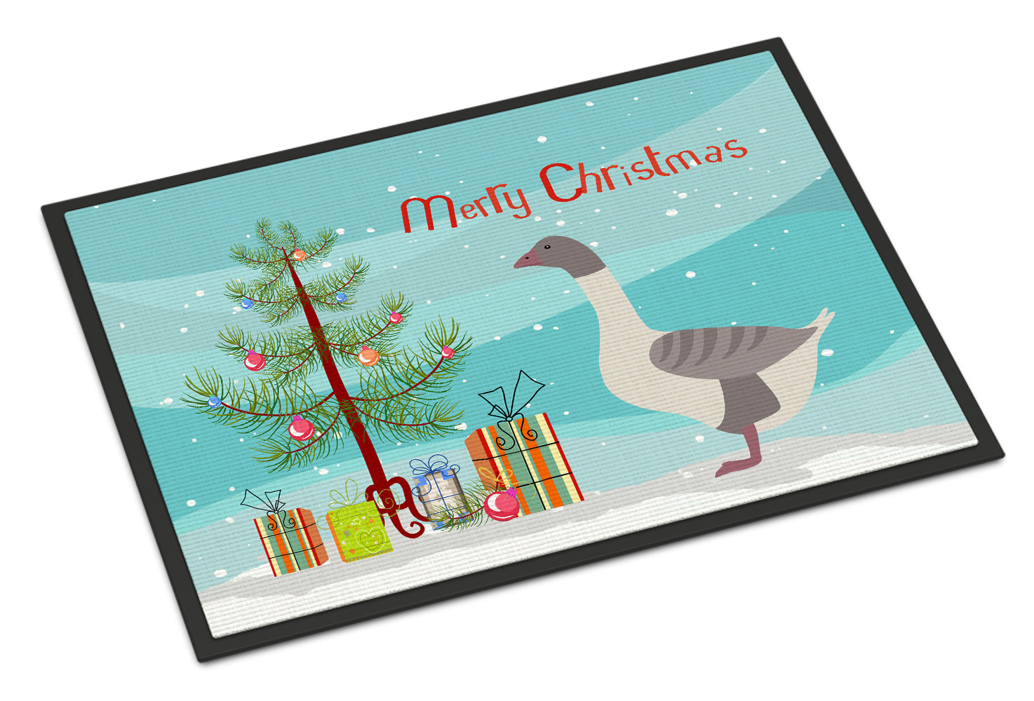 Buff Grey Back Goose Christmas Doormat Indoor Outdoor 24H X 36W Front Door Mat Rugs for Entryway, Non Slip Washable Low Pile,