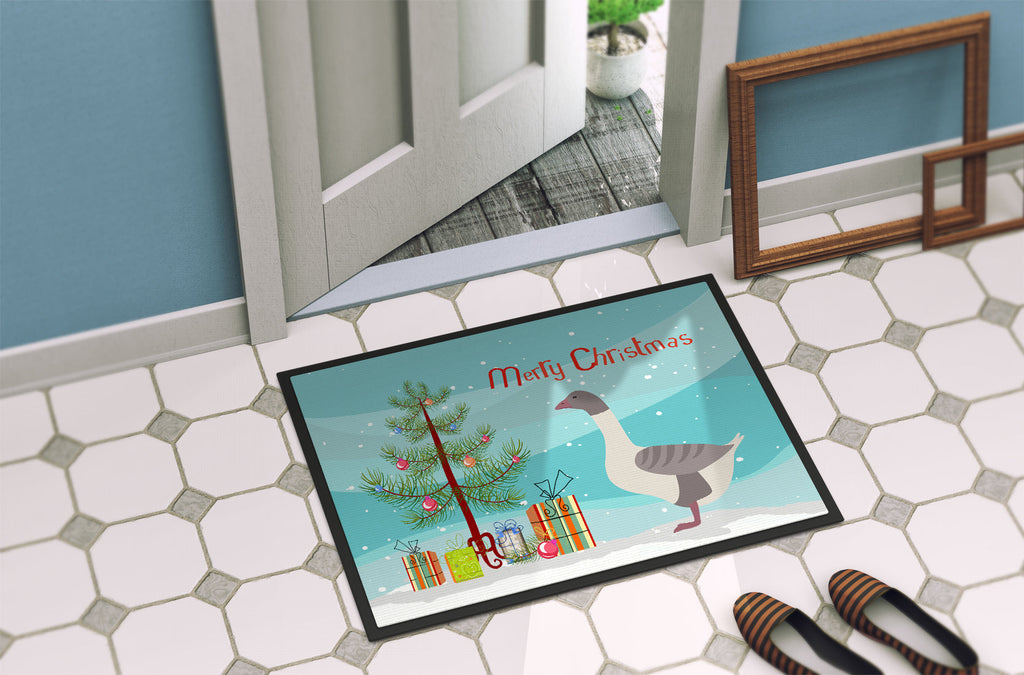 Buff Grey Back Goose Christmas Doormat Indoor Outdoor 24H X 36W Front Door Mat Rugs for Entryway, Non Slip Washable Low Pile,