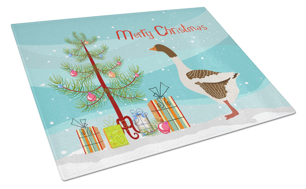 Pomeranian Rogener Goose Christmas Cutting Board Tempered Glass Kitchen Cutting Surface, Heat Resistant Chopping, Non-Slip Feet, Food Prep & Serving