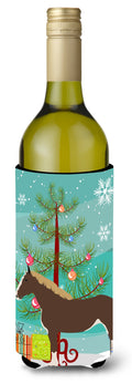 Percheron Horse Christmas Wine Bottle Hugger Gift Sleeve for Standard 750 ml Bottles, Insulated Reusable Also Fits Mini Shot & Pint Bottles
