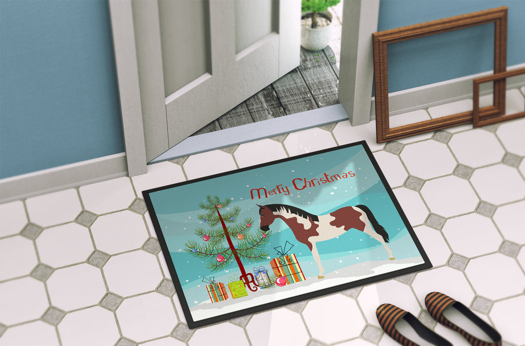 Pinto Horse Christmas Doormat Indoor Outdoor 24H X 36W Front Door Mat Rugs for Entryway, Non Slip Washable Low Pile,