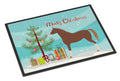 Hannoverian Horse Christmas Doormat Indoor Outdoor 24H X 36W Front Door Mat Rugs for Entryway, Non Slip Washable Low Pile,