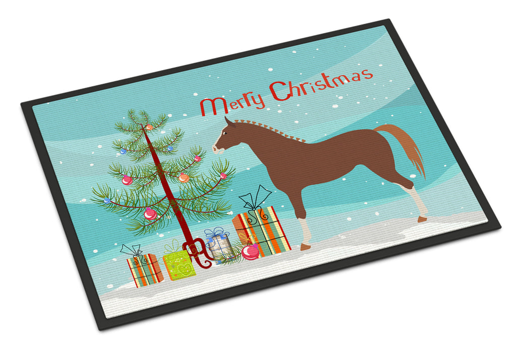 Hannoverian Horse Christmas Doormat Indoor Outdoor 18H X 27W Front Door Mat Rugs for Entryway, Non Slip Washable