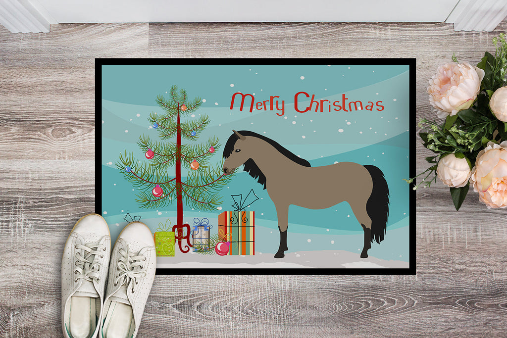 Welsh Pony Horse Christmas Doormat Indoor Outdoor 24H X 36W Front Door Mat Rugs for Entryway, Non Slip Washable Low Pile,