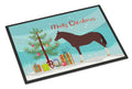 English Thoroughbred Horse Christmas Doormat Indoor Outdoor 24H X 36W Front Door Mat Rugs for Entryway, Non Slip Washable Low Pile,