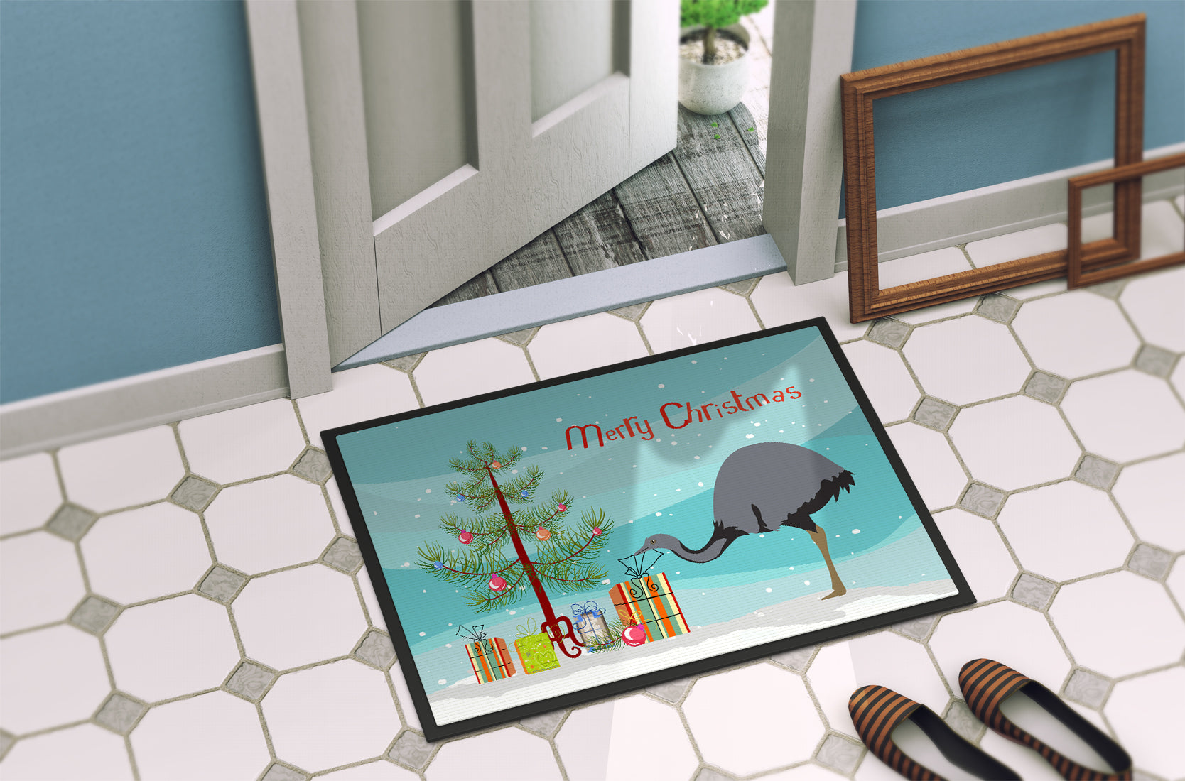 Rhea  Christmas Doormat Indoor Outdoor 24H X 36W Front Door Mat Rugs for Entryway, Non Slip Washable Low Pile,