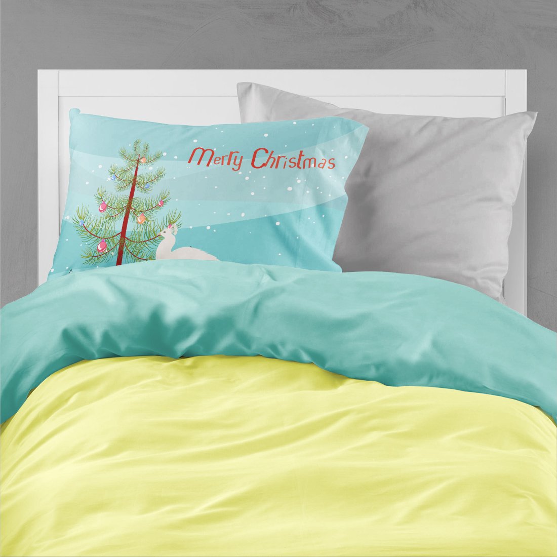 White Peacock Peafowl Christmas Standard Pillowcase Lightweight Super Soft Easy Care Decorative Artwork Pillowcase, Standard