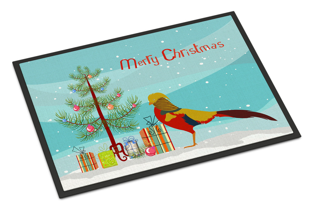 Golden or Chinese Pheasant Christmas Doormat Indoor Outdoor 24H X 36W Front Door Mat Rugs for Entryway, Non Slip Washable Low Pile,