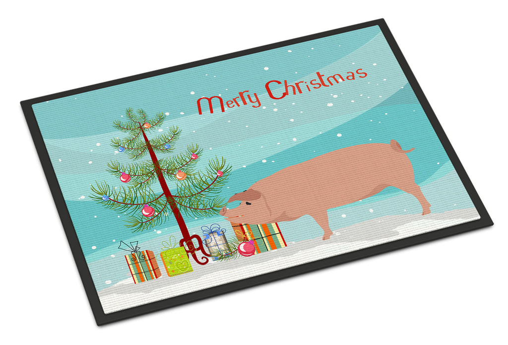 American Landrace Pig Christmas Doormat Indoor Outdoor 24H X 36W Front Door Mat Rugs for Entryway, Non Slip Washable Low Pile,