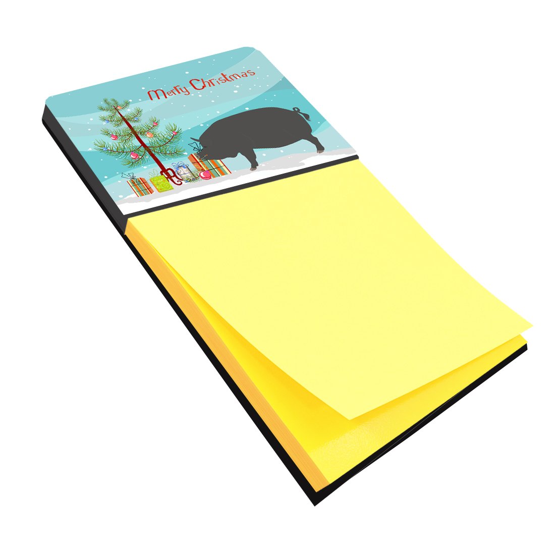 Berkshire Pig Christmas Watercolor Sticky Note Holder Refillable Dispenser Desk Accessory 3x3 Pad Gift