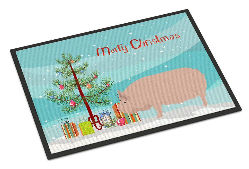 Welsh Pig Christmas Doormat Indoor Outdoor 18H X 27W Front Door Mat Rugs for Entryway, Non Slip Washable