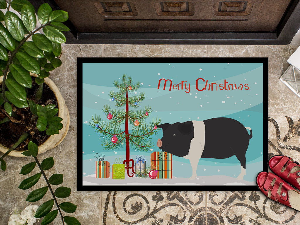 Hampshire Pig Christmas Doormat Indoor Outdoor 24H X 36W Front Door Mat Rugs for Entryway, Non Slip Washable Low Pile,