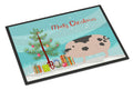 Gloucester Old Spot Pig Christmas Doormat Indoor Outdoor 24H X 36W Front Door Mat Rugs for Entryway, Non Slip Washable Low Pile,