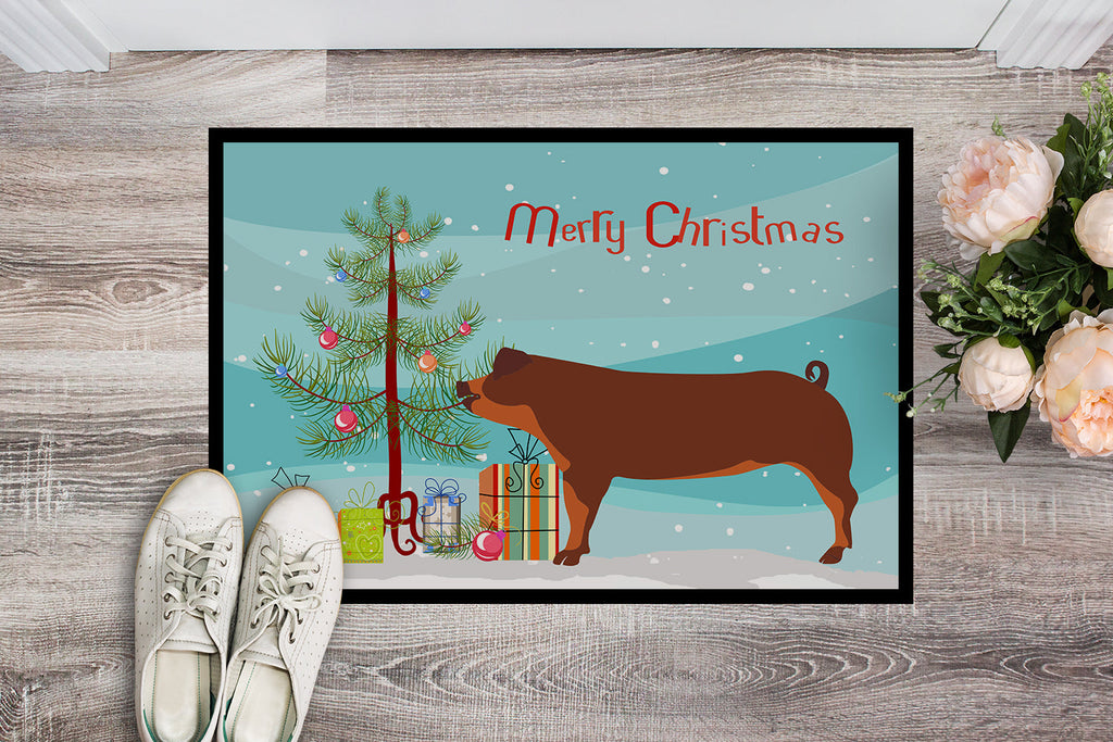 Duroc Pig Christmas Doormat Indoor Outdoor 24H X 36W Front Door Mat Rugs for Entryway, Non Slip Washable Low Pile,