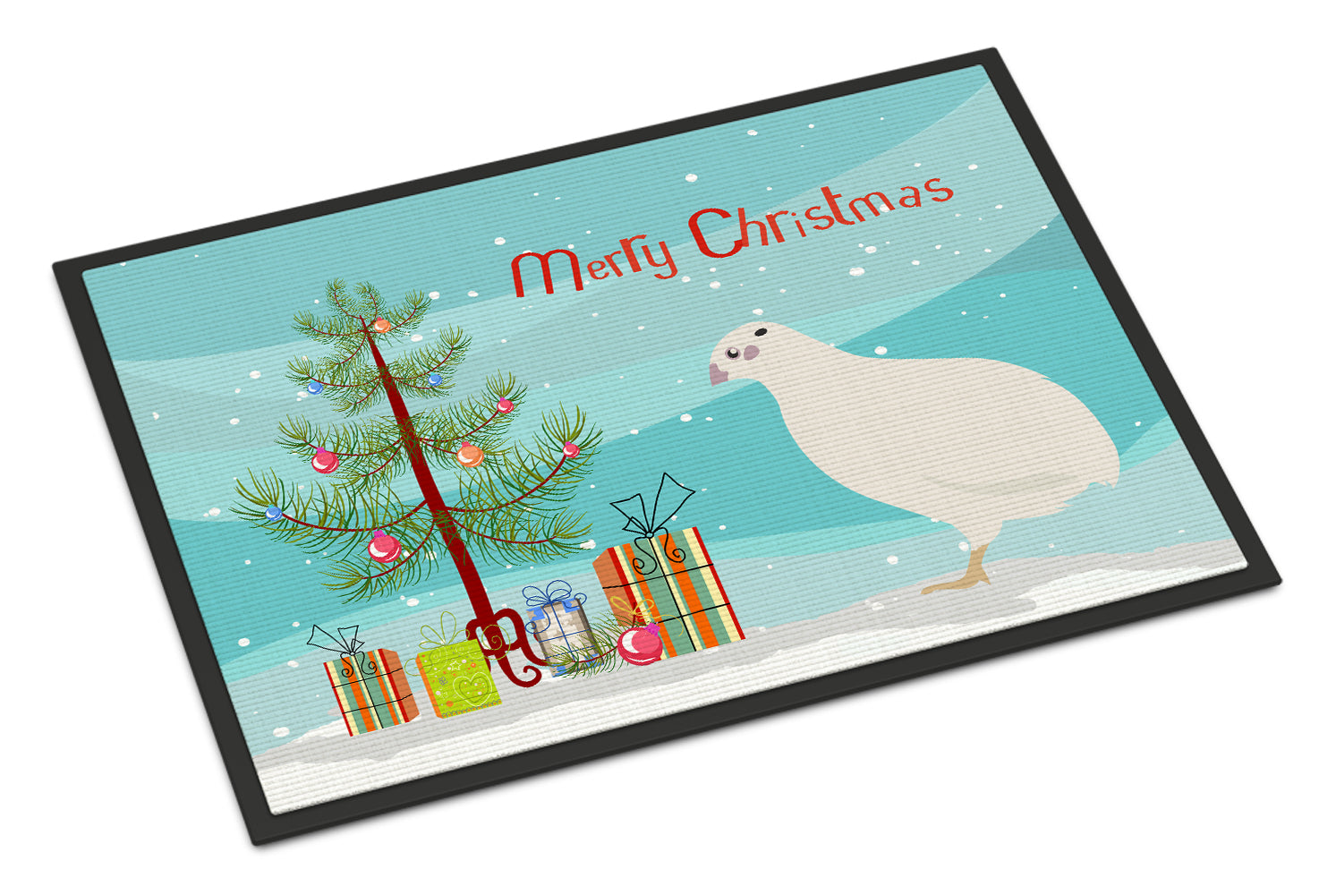 Texas Quail Christmas Doormat Indoor Outdoor 24H X 36W Front Door Mat Rugs for Entryway, Non Slip Washable Low Pile,