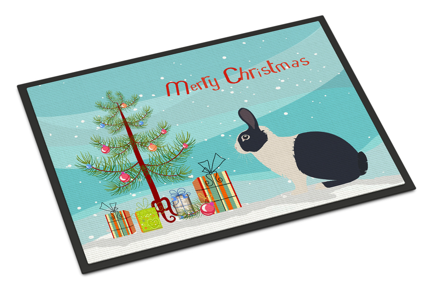 Dutch Rabbit Christmas Doormat Indoor Outdoor 24H X 36W Front Door Mat Rugs for Entryway, Non Slip Washable Low Pile,