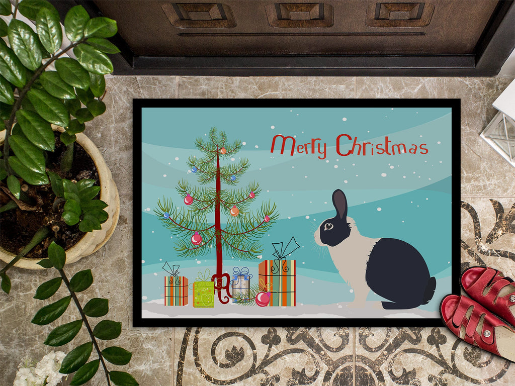 Dutch Rabbit Christmas Doormat Indoor Outdoor 24H X 36W Front Door Mat Rugs for Entryway, Non Slip Washable Low Pile,