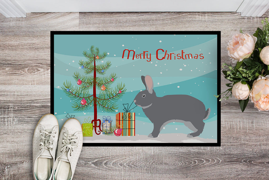 Giant Chinchilla Rabbit Christmas Doormat Indoor Outdoor 18H X 27W Front Door Mat Rugs for Entryway, Non Slip Washable
