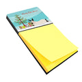 California White Rabbit Christmas Watercolor Sticky Note Holder Refillable Dispenser Desk Accessory 3x3 Pad Gift