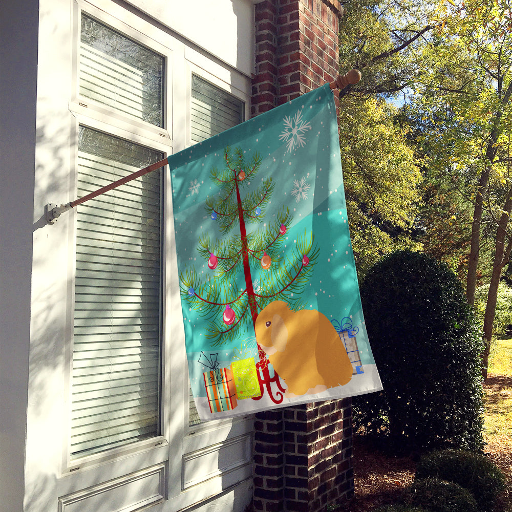 Holland Lop Rabbit Christmas House Flag 28x40 Porch Sleeve Pole Decorative Outside Yard Banner Artwork Wall Hanging, Polyester
