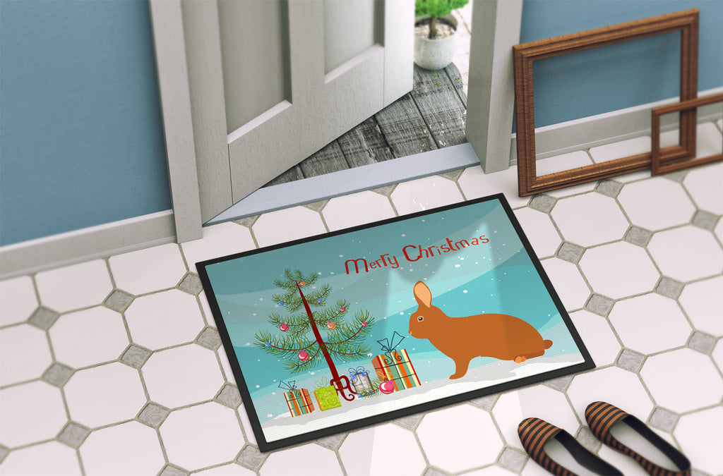 Rex Rabbit Christmas Doormat Indoor Outdoor 18H X 27W Front Door Mat Rugs for Entryway, Non Slip Washable