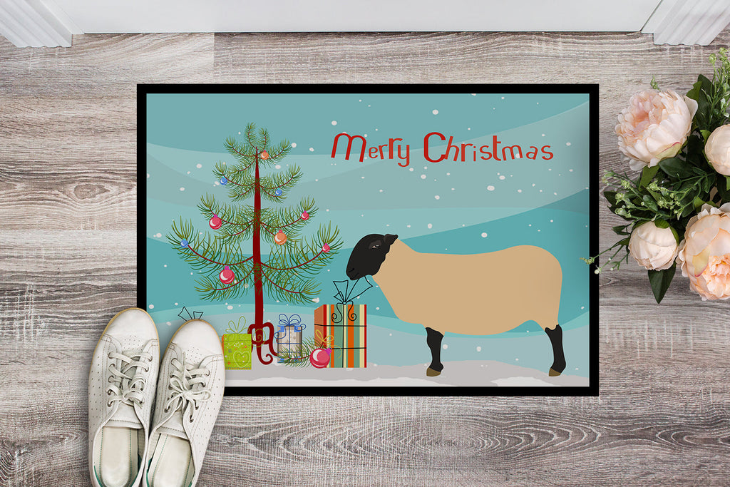 Suffolk Sheep Christmas Doormat Indoor Outdoor 24H X 36W Front Door Mat Rugs for Entryway, Non Slip Washable Low Pile,