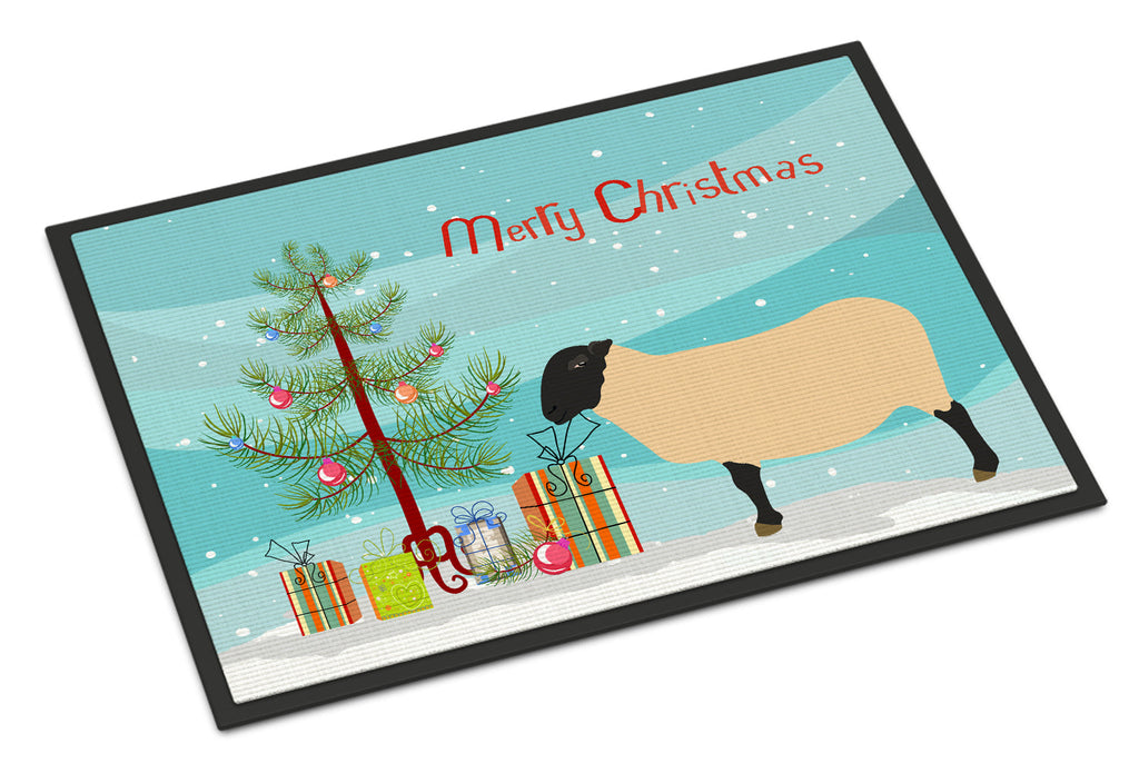 Suffolk Sheep Christmas Doormat Indoor Outdoor 18H X 27W Front Door Mat Rugs for Entryway, Non Slip Washable