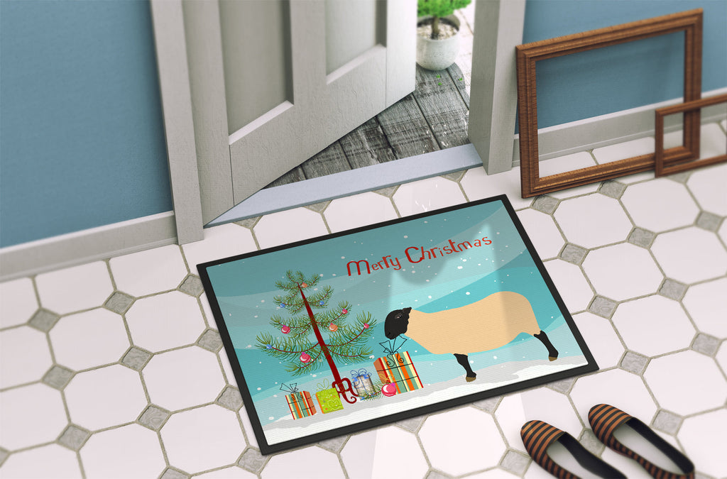 Suffolk Sheep Christmas Doormat Indoor Outdoor 18H X 27W Front Door Mat Rugs for Entryway, Non Slip Washable