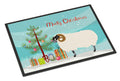 Scottish Blackface Sheep Christmas Doormat Indoor Outdoor 24H X 36W Front Door Mat Rugs for Entryway, Non Slip Washable Low Pile,