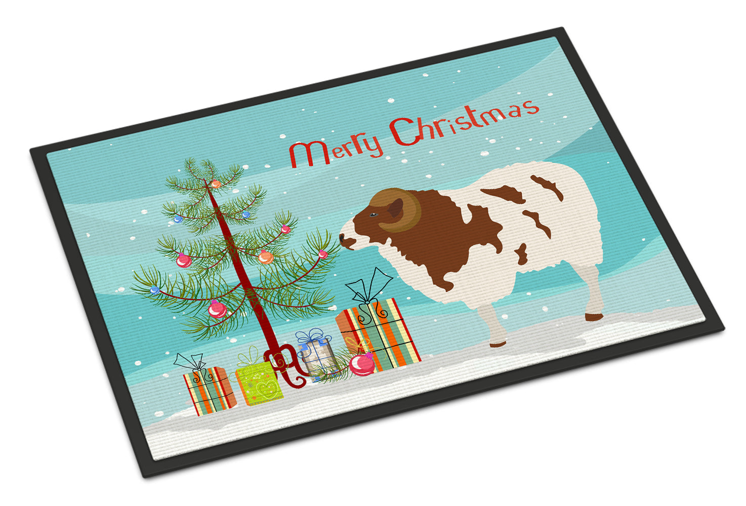 Jacob Sheep Christmas Doormat Indoor Outdoor 24H X 36W Front Door Mat Rugs for Entryway, Non Slip Washable Low Pile,