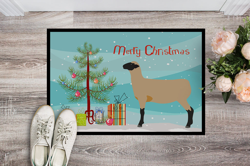 Hampshire Down Sheep Christmas Doormat Indoor Outdoor 24H X 36W Front Door Mat Rugs for Entryway, Non Slip Washable Low Pile,