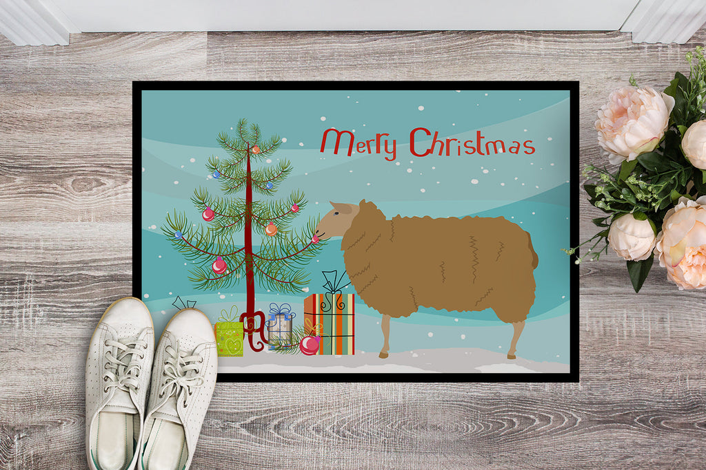 East Friesian Sheep Christmas Doormat Indoor Outdoor 24H X 36W Front Door Mat Rugs for Entryway, Non Slip Washable Low Pile,