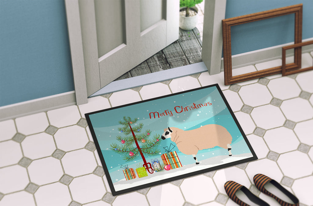 Kerry Hill Sheep Christmas Doormat Indoor Outdoor 18H X 27W Front Door Mat Rugs for Entryway, Non Slip Washable