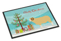 Horned Dorset Sheep Christmas Doormat Indoor Outdoor 18H X 27W Front Door Mat Rugs for Entryway, Non Slip Washable