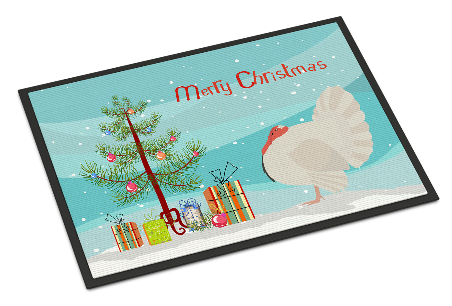 White Holland Turkey Christmas Doormat Indoor Outdoor 24H X 36W Front Door Mat Rugs for Entryway, Non Slip Washable Low Pile,