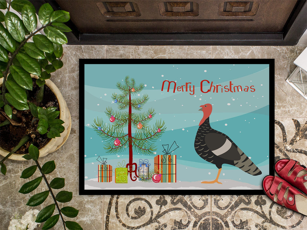 Marragansett Turkey Christmas Doormat Indoor Outdoor 18H X 27W Front Door Mat Rugs for Entryway, Non Slip Washable