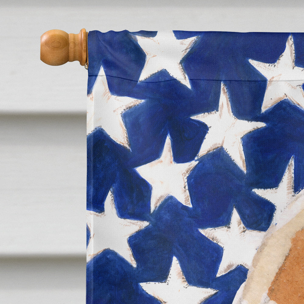 Yellow Labrador #2 Patriotic House Flag 28x40 Porch Sleeve Pole Decorative Outside Yard Banner Artwork Wall Hanging, Polyester