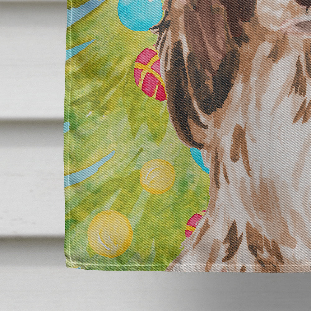 Brown Parti Christmas House Flag 28x40 Porch Sleeve Pole Decorative Outside Yard Banner Artwork Wall Hanging, Polyester