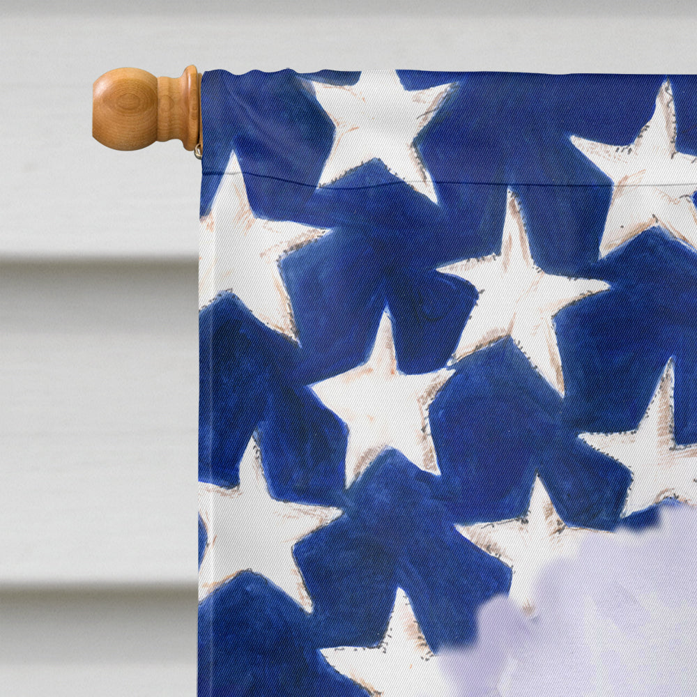 Bichon Frise Patriotic House Flag 28x40 Porch Sleeve Pole Decorative Outside Yard Banner Artwork Wall Hanging, Polyester