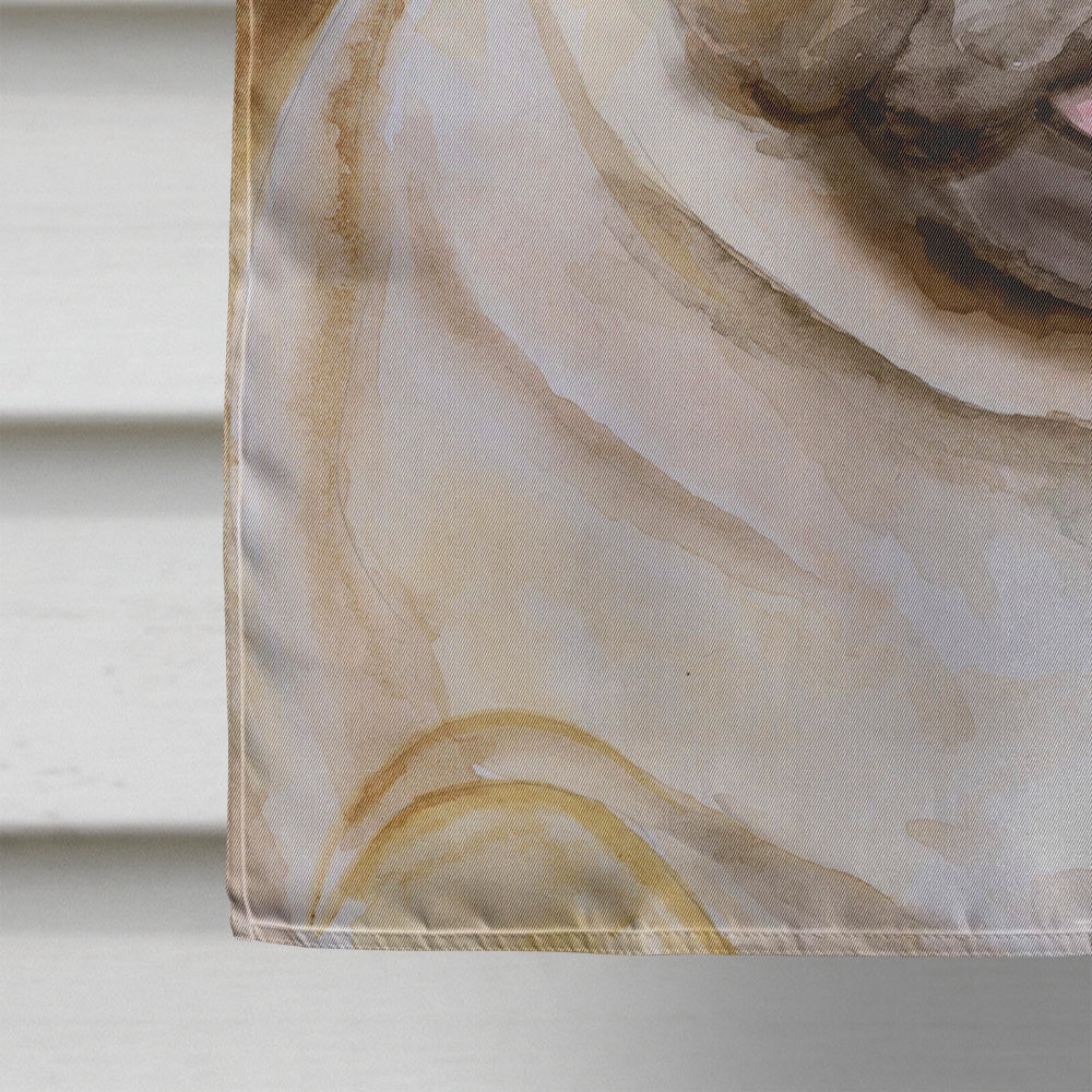 Fawn Pug Patriotic House Flag 28x40 Porch Sleeve Pole Decorative Outside Yard Banner Artwork Wall Hanging, Polyester