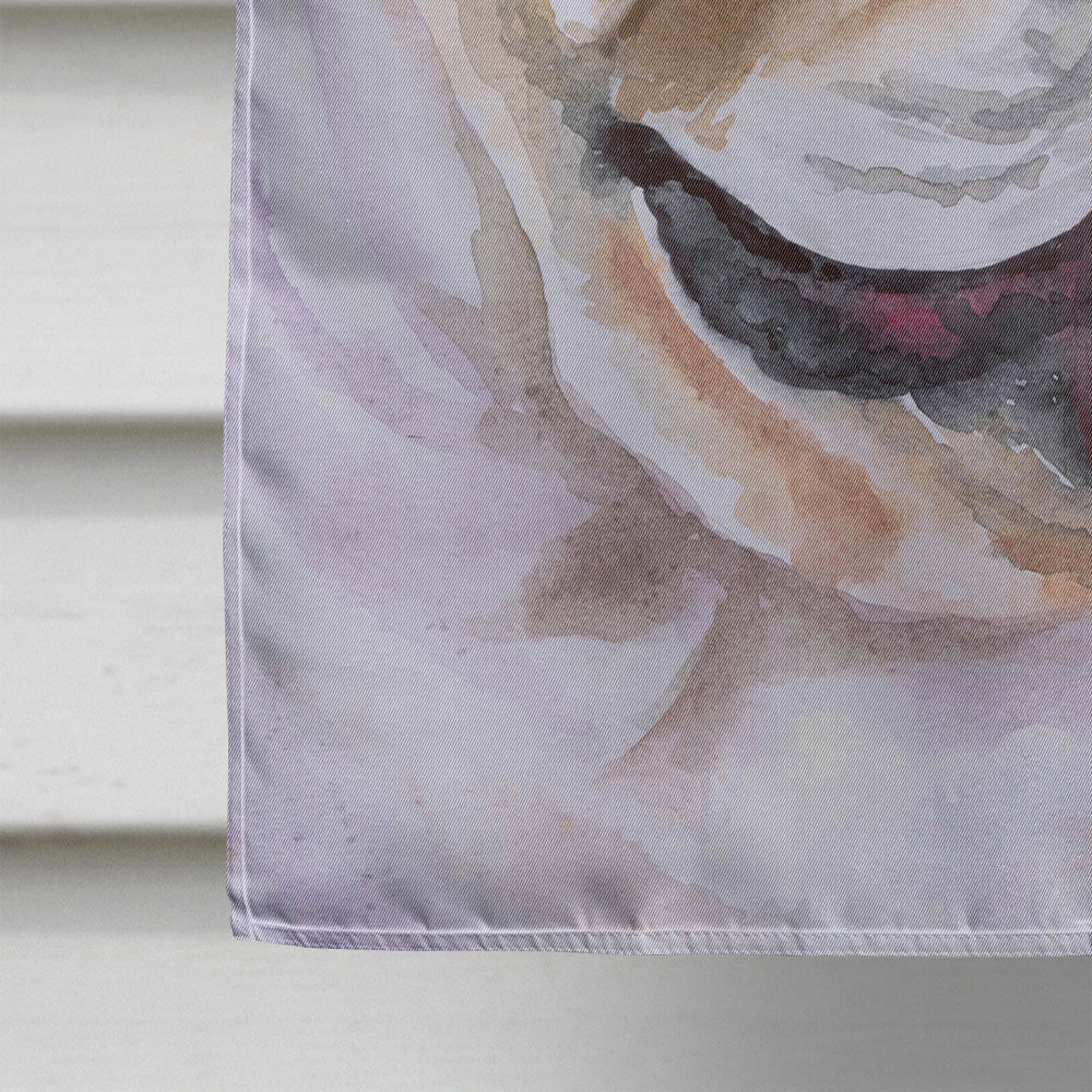 English Bulldog Love House Flag 28x40 Porch Sleeve Pole Decorative Outside Yard Banner Artwork Wall Hanging, Polyester