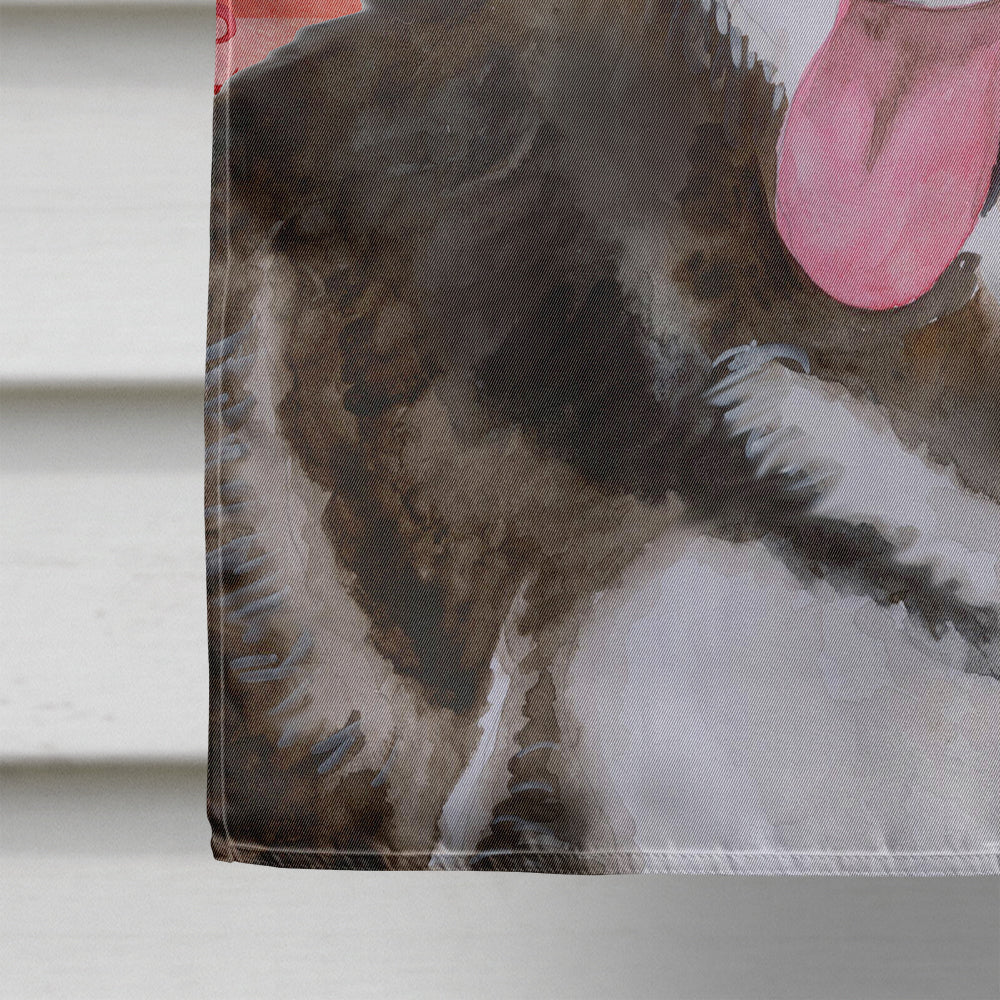 Siberian Husky #2 Love House Flag 28x40 Porch Sleeve Pole Decorative Outside Yard Banner Artwork Wall Hanging, Polyester