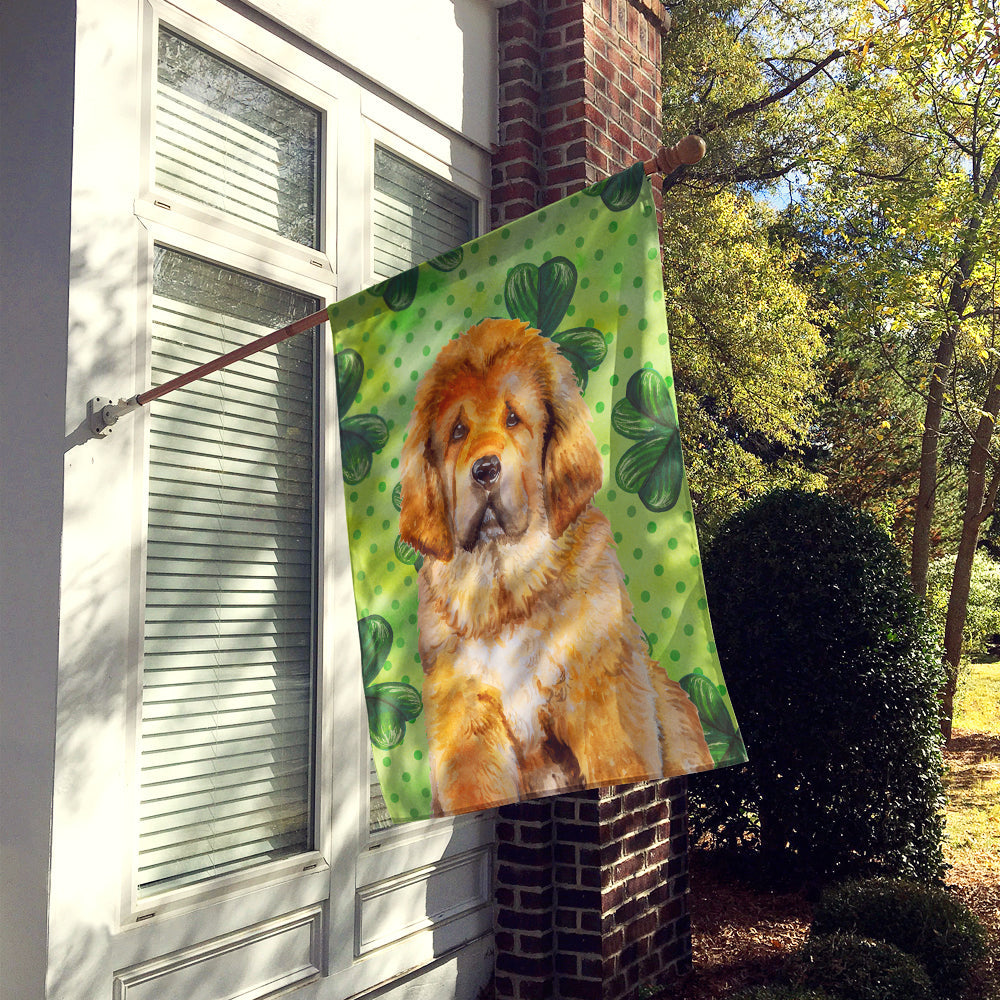 Tibetan Mastiff St Patrick's House Flag 28x40 Porch Sleeve Pole Decorative Outside Yard Banner Artwork Wall Hanging, Polyester