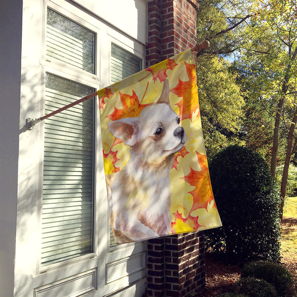 Chihuahua Leg up Fall House Flag 28x40 Porch Sleeve Pole Decorative Outside Yard Banner Artwork Wall Hanging, Polyester