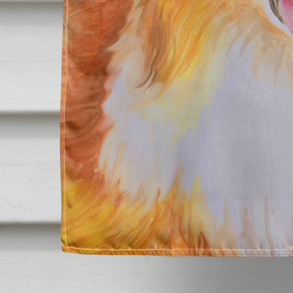 Sheltie Fall House Flag 28x40 Porch Sleeve Pole Decorative Outside Yard Banner Artwork Wall Hanging, Polyester